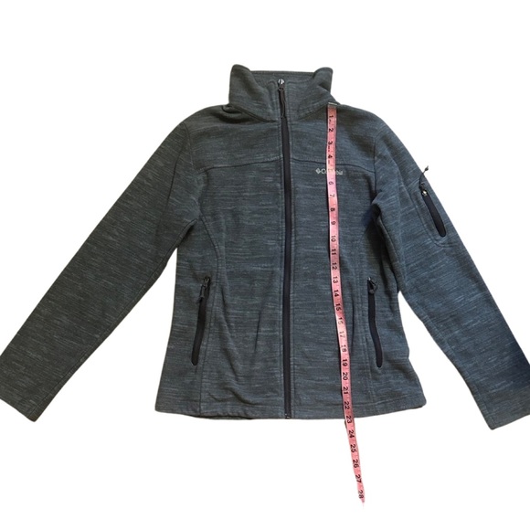 Columbia women’s zip up long sleeve fleece jacket Heather blue grey size medium - Picture 2 of 7